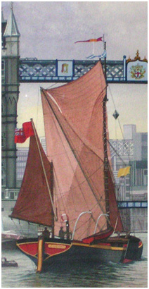 Thames Barge at Tower Bridge